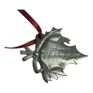 Longaberger 2005 Holiday 25th Christmas Anniversary Metal Basket Tie On #23169